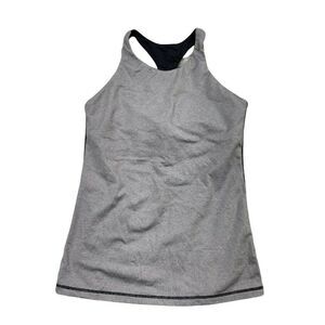 LULULEMON In Training Tank Top size 2 Heathered Black High Neck Train Work Out